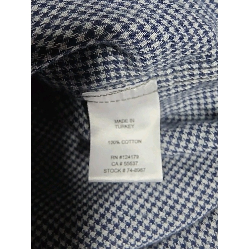 Johnston & Murphy Double-Layer Long-Sleeve Shirt - Gray/Blue Gingham XL Nwt - Picture 8 of 9